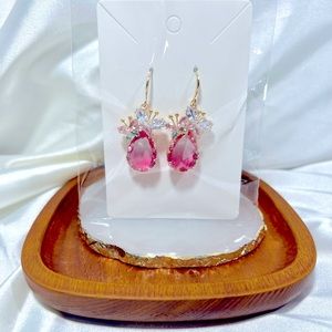 Pink Butterfly Accent Earrings
